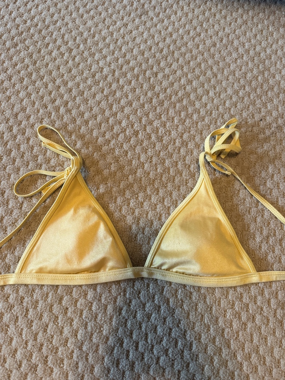 La Hearts Yellow Triangle Tie-Back Bikini Top